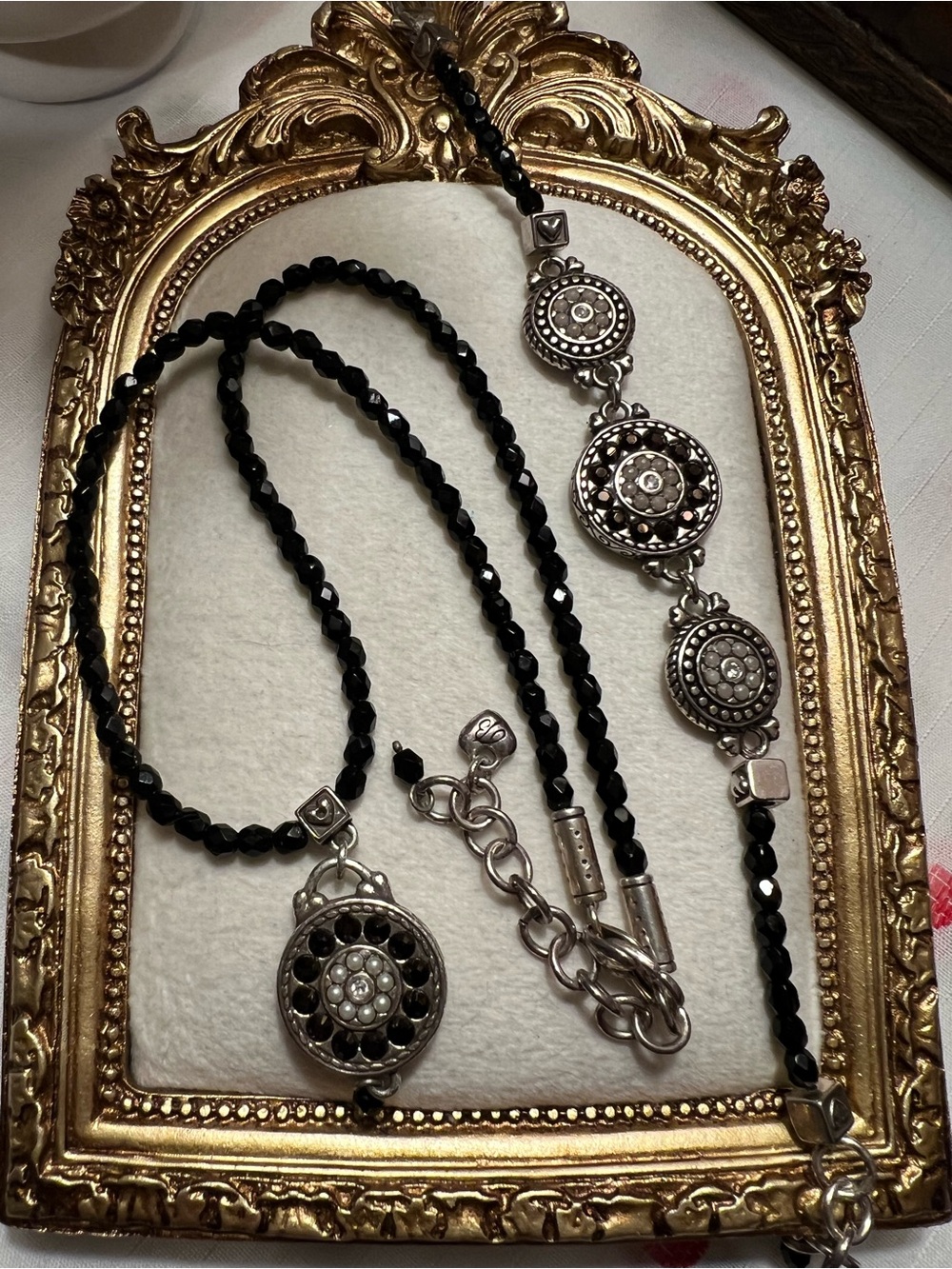 Vintage Brighton “1910 Jet Set” Necklace and Bracelet Set
